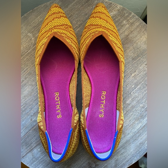 Rothy’s The Point Flat in Golden Zebra Rare Retired Design Women’s size 8.5 - Picture 10 of 12